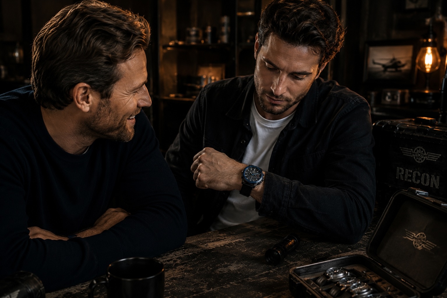 De oprichters van Recon Watches aan het werk in hun atelier